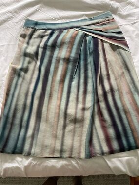 Striped Pastel A-Line Skirt - Blue, Pink & Cream